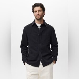 NWT MANGO Denim Overshirt With Pockets in Navy
